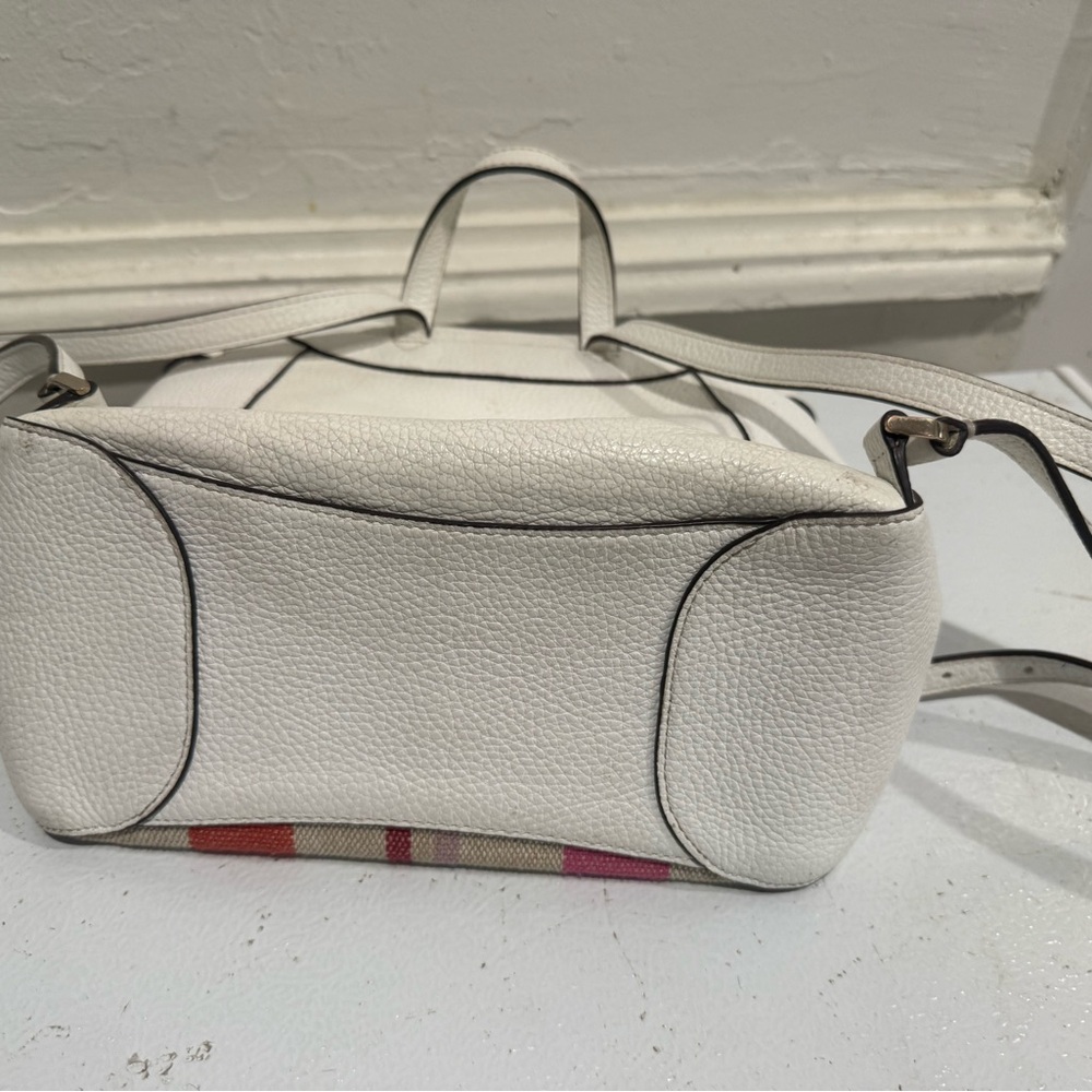 Kate Spade White Backpack with Pink/Red/Orange Stripes - Picture 5 of 8